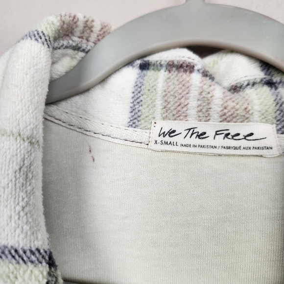 We The Free Ruby Plaid Shacket Pistachio Slouchy Oversize Longline Women Size XS - Picture 14 of 14